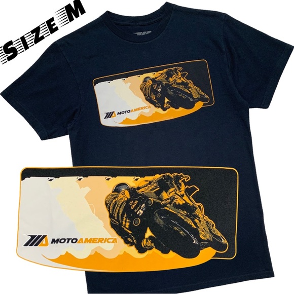 MOTO AMERICA Other - NEW Motoamerica Lean Bike Shadow Crewneck Tee Short Sleeve Navy Size M